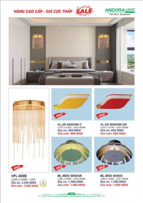 Đèn vách Andora Light VL-ZD 8059, VL-MDD 5059, VPL-609B