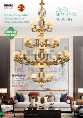 Đèn chùm đồng Euroto CD-185/5+16+10+5