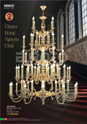 Đèn chùm đồng Euroto CD-328/78