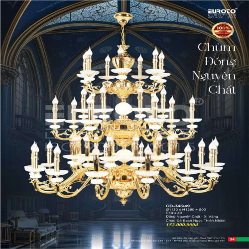 Đèn chùm đồng Euroto CD-345/49