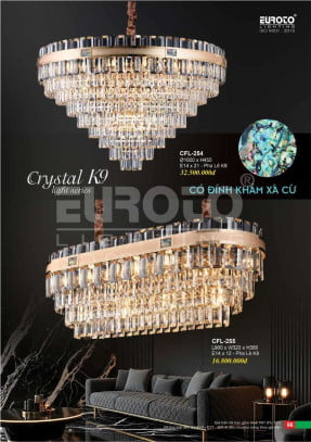 Đèn chùm pha lê Euroto CFL-254, CFL-255