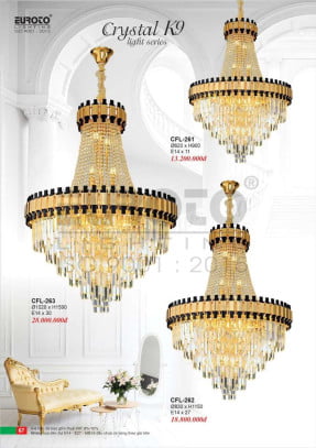 Đèn chùm pha lê Euroto CFL-261, CFL-262, CFL-263