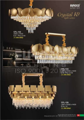 Đèn chùm pha lê Euroto CFL-132, CFL-133, CFL-128