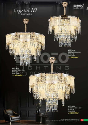 Đèn chùm pha lê Euroto CFL-471, CFL-472, CFL-473