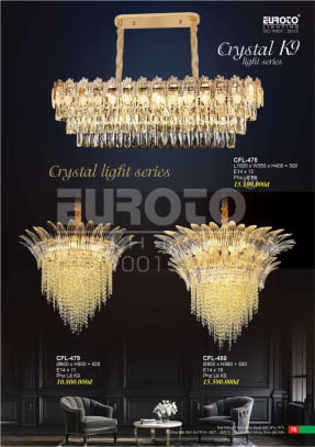 Đèn chùm pha lê Euroto CFL-478, CFL-479, CFL-480