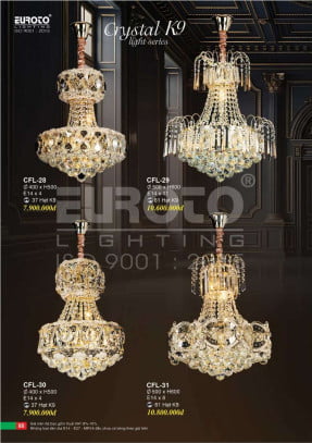 Đèn chùm pha lê Euroto CFL-28, CFL-29, CFL-30, CFL-31