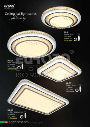 Đèn mâm led Euroto ML-01, ML-02, ML-03, ML-04