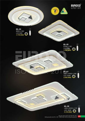 Đèn mâm led Euroto ML-05, ML-06, ML-07, ML-08