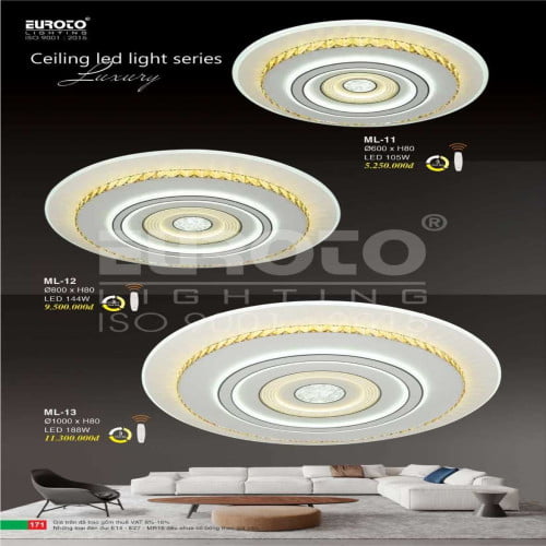 Đèn mâm led Euroto ML-11, ML-12, ML-13