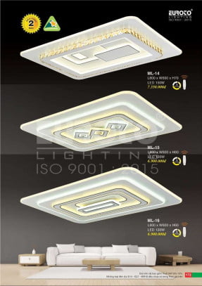 Đèn mâm led Euroto ML-14, ML-15, ML-16