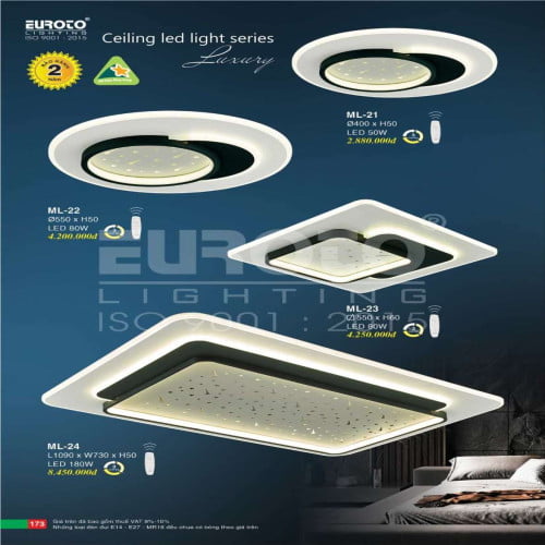 Đèn mâm led Euroto ML-21, ML-22, ML-23, ML-24