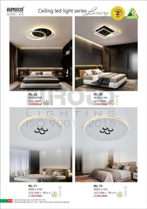 Đèn mâm led Euroto ML-29, ML-30, ML-71, ML-72