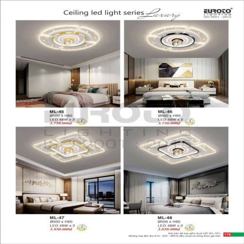 Đèn mâm led Euroto ML-45, ML-46, ML-47, ML-48