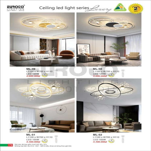 Đèn mâm led Euroto ML-49, ML-50, ML-51, ML-52