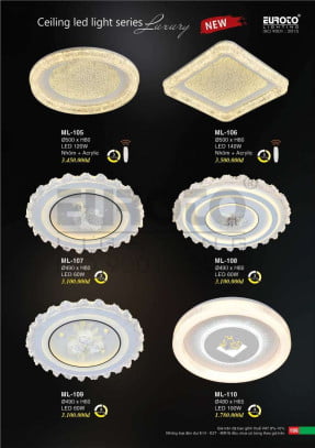 Đèn mâm led Euroto ML-105, ML-106, ML-107, ML-108, ML-109, ML-110