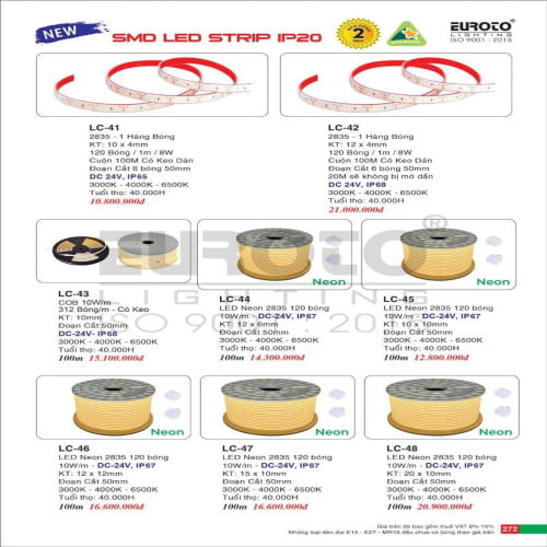 Đèn led SMD STRIP Euroto LC-41, LC-42, LC-43, LC-44, LC-45, LC-46, LC-47, LC-48