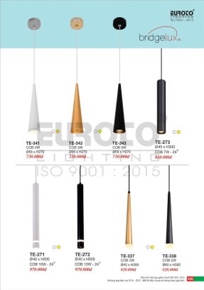 Đèn spotlight Euroto TE-341, TE-342, TE-343, TE-271, TE-272, TE-273, TE-337, TE-338