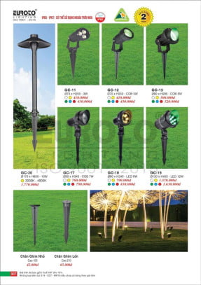 Đèn ghim cỏ Euroto GC-11, GC-12, GC-13, GC-17, GC-18, GC-19, GC-20