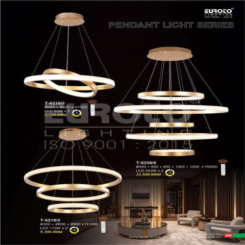 Đèn thả Euroto T-6218/2, T-6219/3, T-6220/5