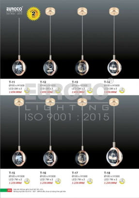 Đèn thả Euroto T-11, T-12, T-13, T-14, T-15, T-16, T-17, T-18