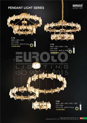 Đèn thả Euroto T-78, T-79, T-80
