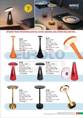Đèn bàn Euroto B-01, B-02, B-03, B-04, B-05, B-06