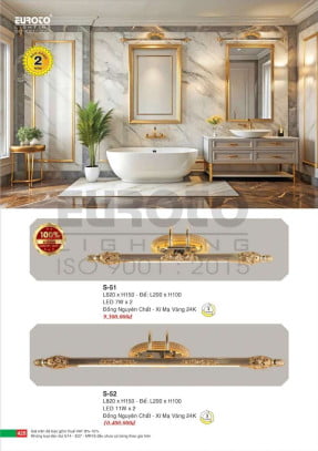 Đèn soi gương đồng nguyên chất Euroto S-51, S-52