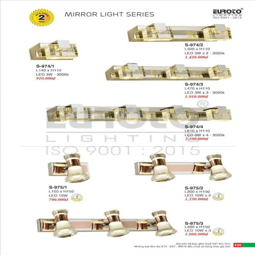 Đèn soi gương Euroto S-974/1, S-974/2, S-974/3, S-974/4, S-975/1, S-975/2, S-975/3
