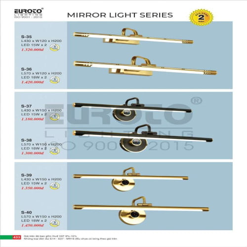 Đèn soi gương Euroto S-35, S-36, S-37, S-38, S-39, S-40