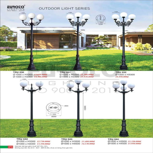 Đèn trụ Euroto Trụ 030, Trụ 031, Trụ 032, Trụ 042, Trụ 043, Trụ 044