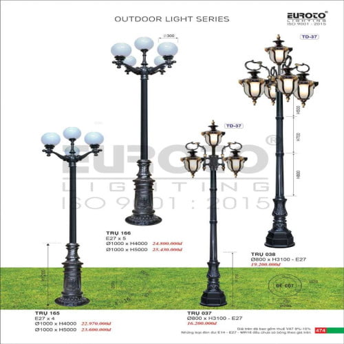 Đèn trụ Euroto Trụ 165, Trụ 166, Trụ 037, Trụ 038