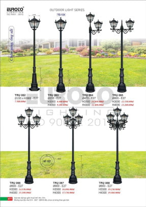 Đèn trụ Euroto Trụ 062, Trụ 063, Trụ 064, Trụ 065, Trụ 066, Trụ 067, Trụ 068
