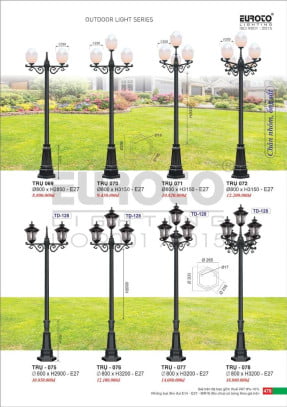 Đèn trụ Euroto Trụ 069, Trụ 070, Trụ 071, Trụ 072, Trụ 075, Trụ 076, Trụ 077, Trụ 078