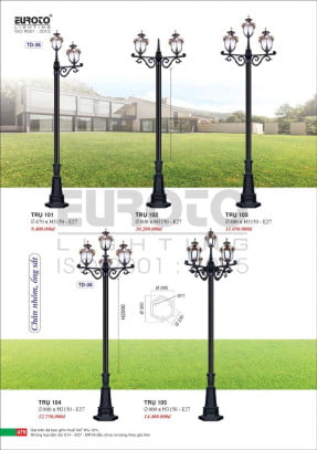 Đèn trụ Euroto Trụ 101, Trụ 102, Trụ 103, Trụ 104, Trụ 105
