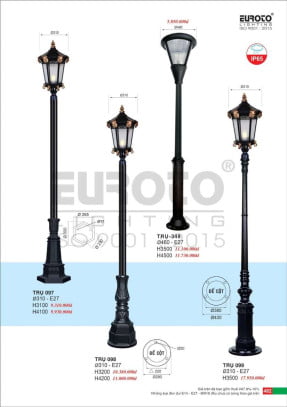 Đèn trụ Euroto Trụ 097, Trụ 098, Trụ 099, Trụ 349