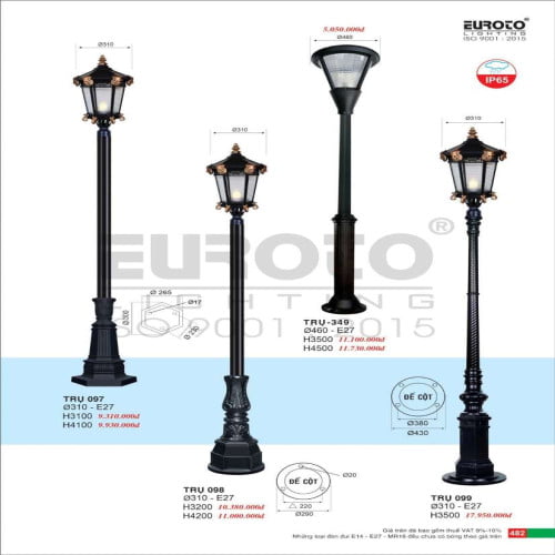 Đèn trụ Euroto Trụ 097, Trụ 098, Trụ 099, Trụ 349