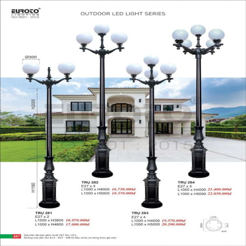 Đèn trụ Euroto Trụ 281, Trụ 282, Trụ 283, Trụ 284
