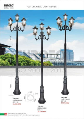 Đèn trụ Euroto Trụ 288, Trụ 289, Trụ 290