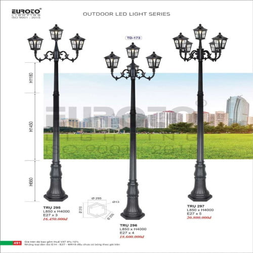 Đèn trụ Euroto Trụ 295, Trụ 296, Trụ 297