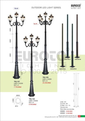 Đèn trụ Euroto Trụ 327, Trụ 328, Trụ 329