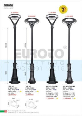 Đèn trụ Euroto Trụ 341, Trụ 342, Trụ 343, Trụ 344