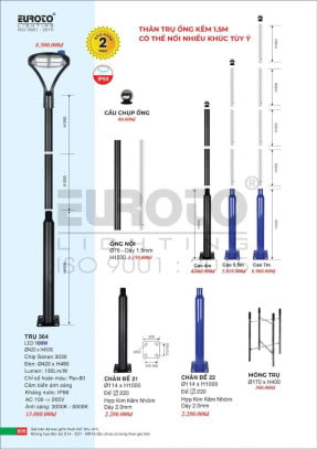Đèn trụ Euroto Trụ 364