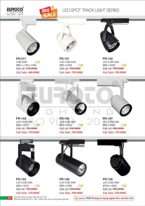 Đèn ray Euroto FR-141, FR-142, FR-143, FR-144, FR-145, FR-146, FR-147, FR-150, FR-317