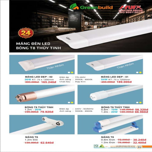 Hufa MÁNG LED DẸP - 01, MÁNG LED DẸP - 02