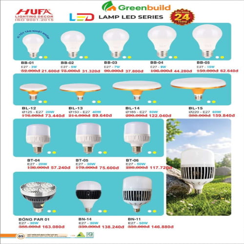 Hufa BÓNG ĐÈN LED BB, BL, BT, BN, PAR 01