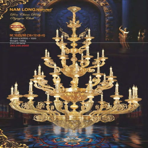 Đèn chùm đồng Nam Long Netviet NC 1025/40
