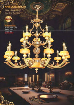 Đèn chùm đồng Nam Long Netviet NC 6053/10+5