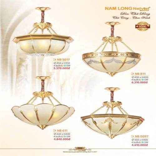 Đèn thả đồng Nam Long Netviet NB 5017, NB 811, NB 611, NB 0097