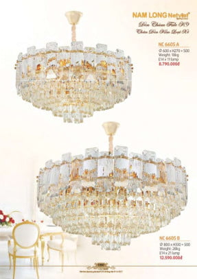 Đèn chùm Nam Long Netviet NC 6605A, NC 6605B
