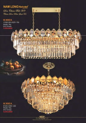 Đèn chùm Nam Long Netviet NC 8003B, NC 8003A